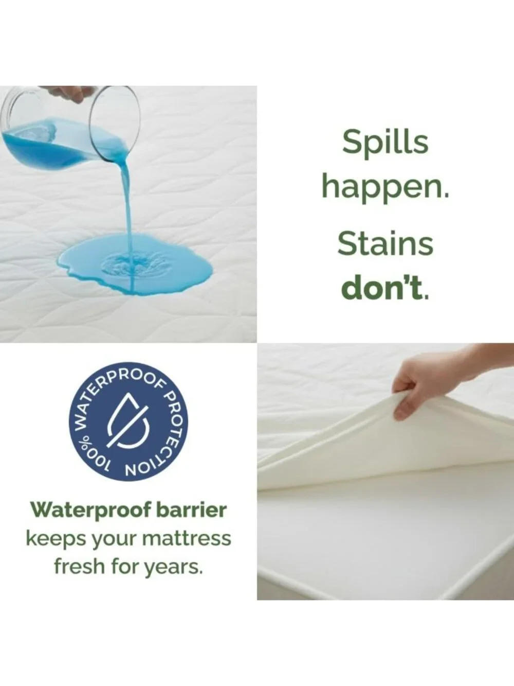 Waterproof Twin Cooling Mattress Protector - Soft Bamboo Cover, Breathable